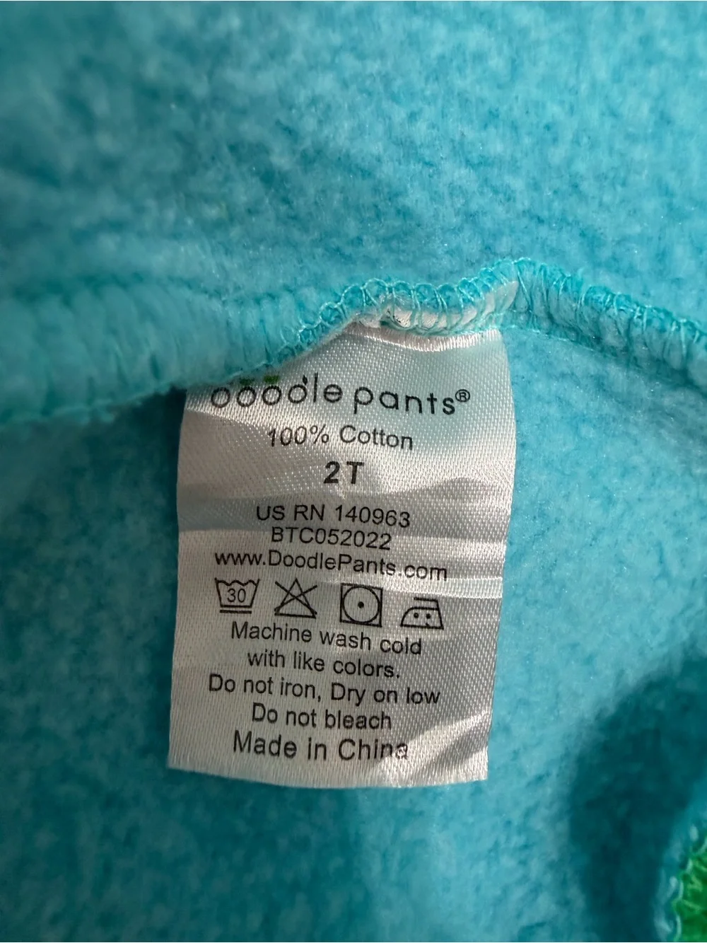 Doodle Pants Sea Turtle 3D Backpack‎ Hoodie 100 Cotton Size 2T